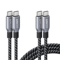 Anker Prime USB-C to USB-C Cable (240W, Upcycled-Braided, 2-Pack)